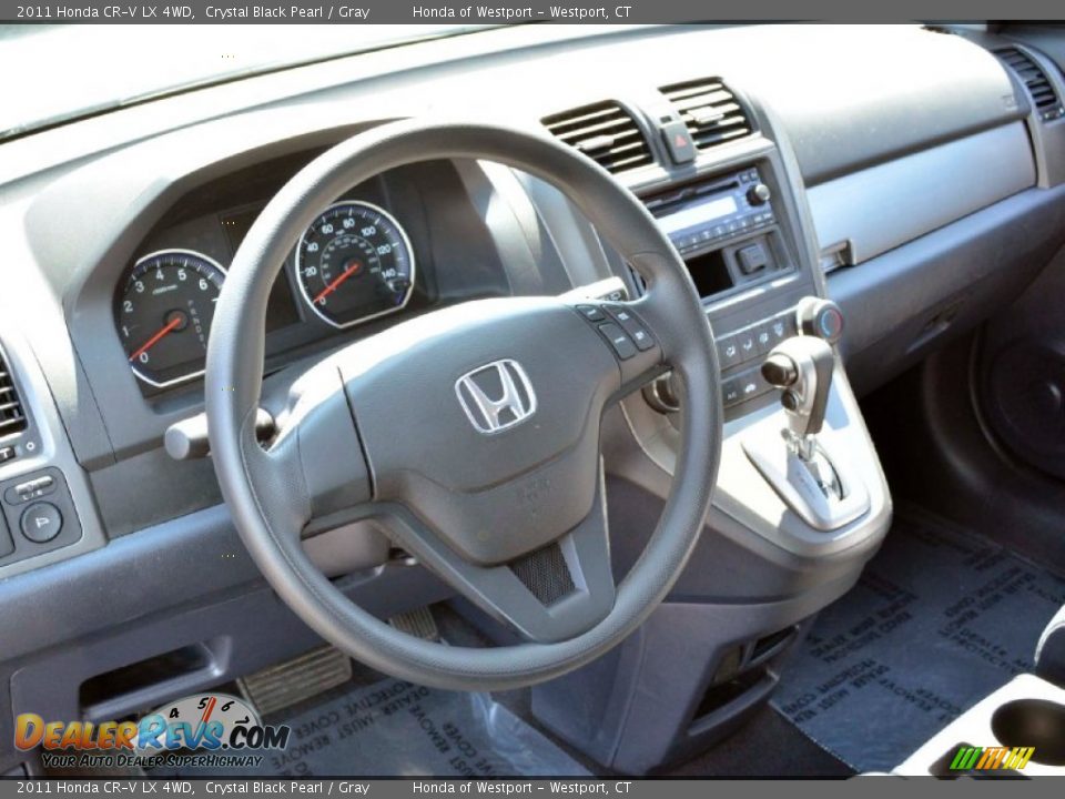 2011 Honda CR-V LX 4WD Crystal Black Pearl / Gray Photo #5