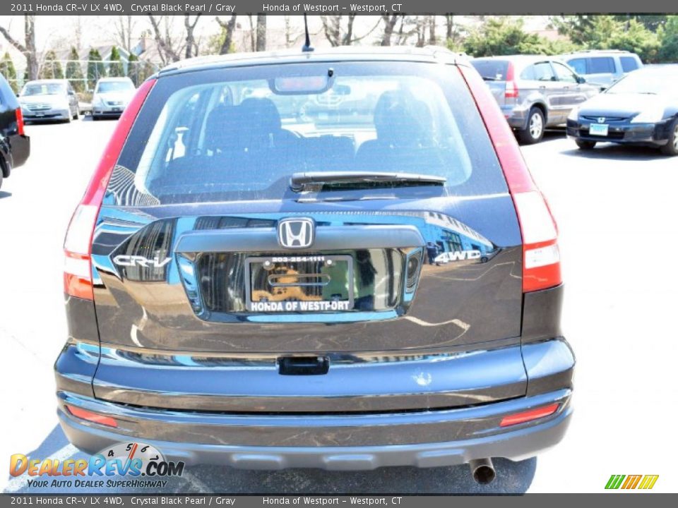 2011 Honda CR-V LX 4WD Crystal Black Pearl / Gray Photo #7