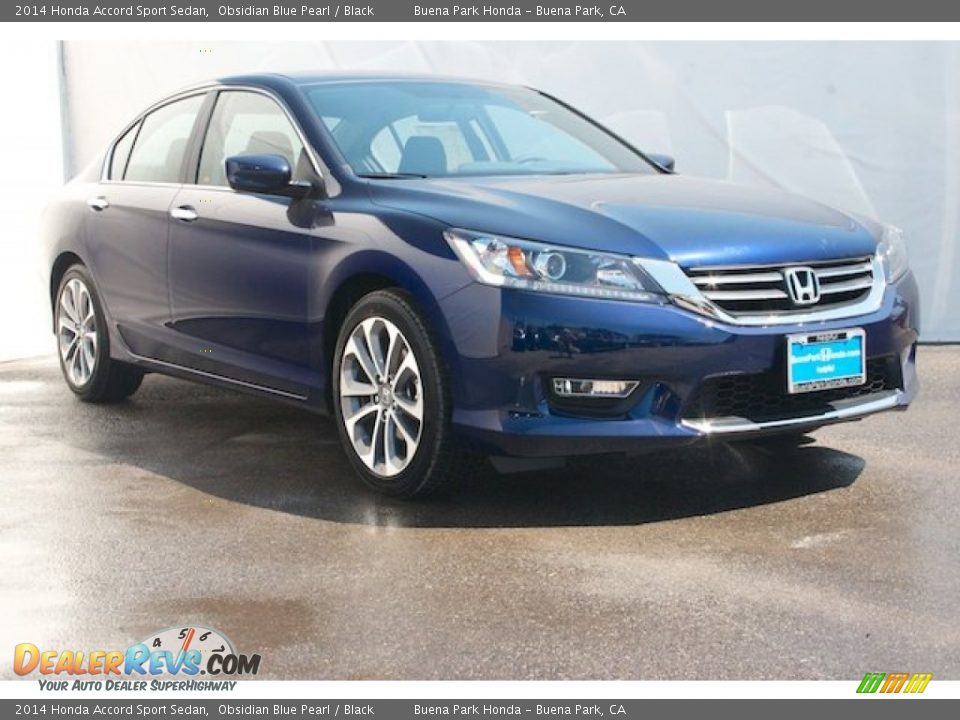 2014 Honda Accord Sport Sedan Obsidian Blue Pearl / Black Photo #1