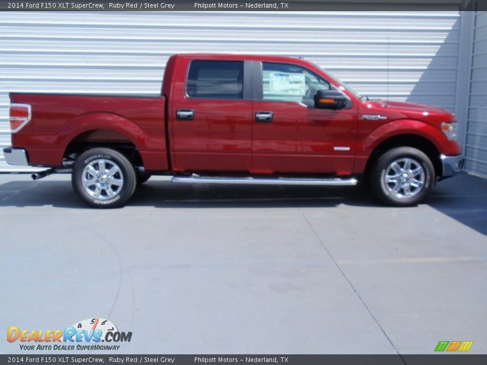 2014 Ford F150 XLT SuperCrew Ruby Red / Steel Grey Photo #3