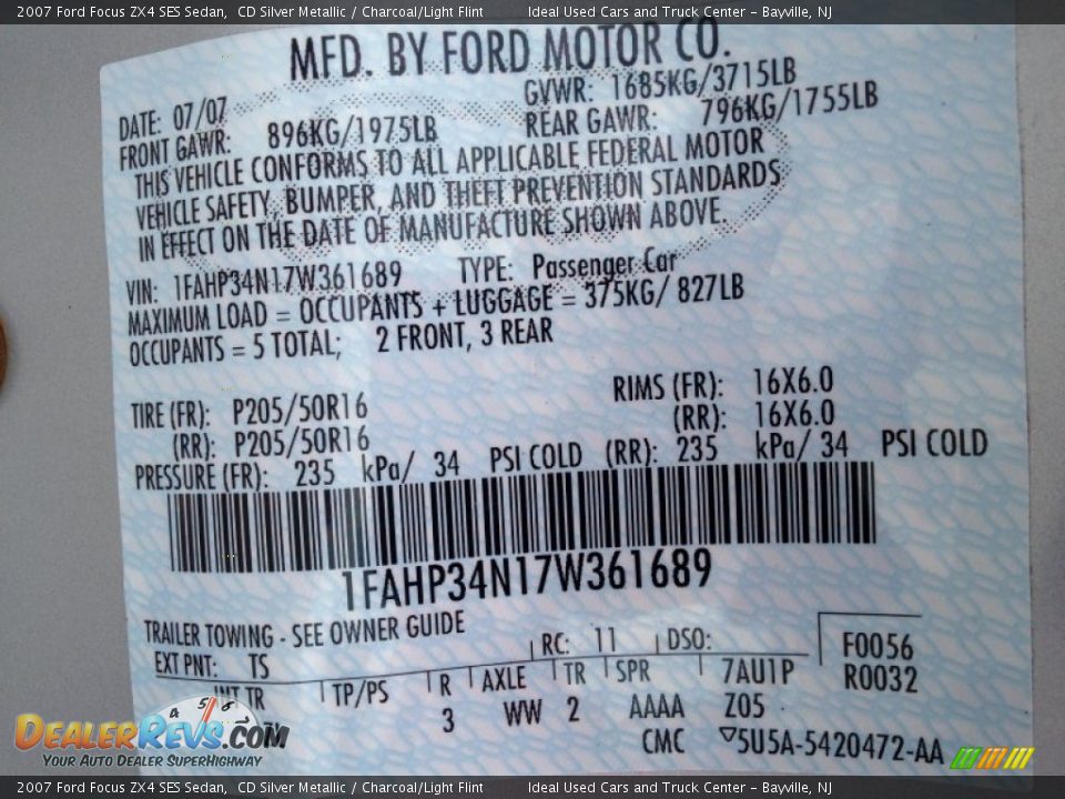 2007 Ford Focus ZX4 SES Sedan CD Silver Metallic / Charcoal/Light Flint Photo #27