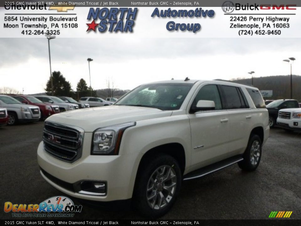 2015 GMC Yukon SLT 4WD White Diamond Tricoat / Jet Black Photo #1