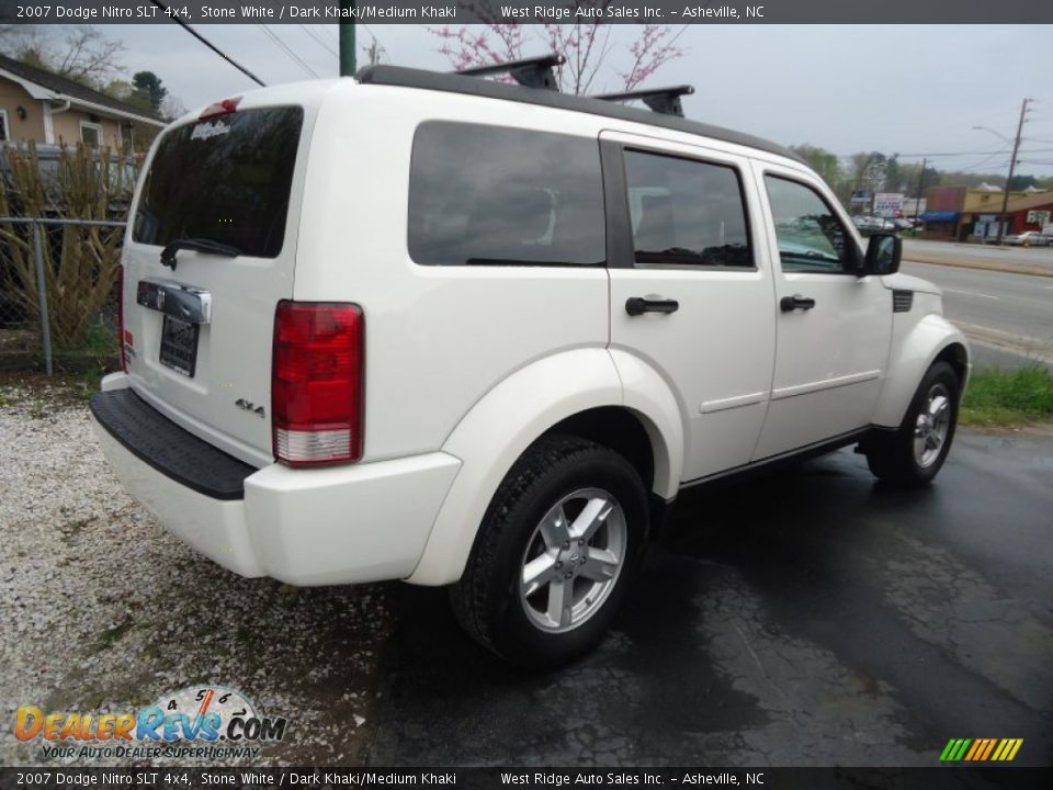 2007 Dodge Nitro SLT 4x4 Stone White / Dark Khaki/Medium Khaki Photo #4