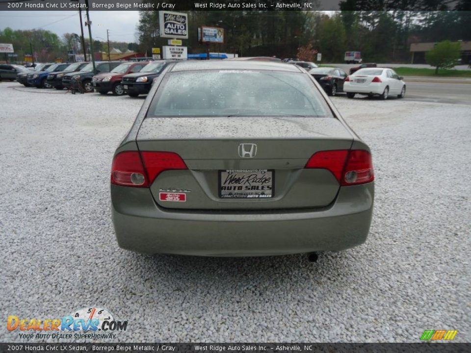 2007 Honda Civic LX Sedan Borrego Beige Metallic / Gray Photo #6