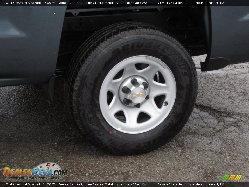 2014 Chevrolet Silverado 1500 WT Double Cab 4x4 Blue Granite Metallic / Jet Black/Dark Ash Photo #3