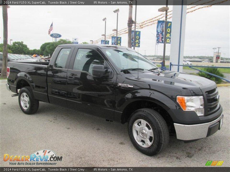 2014 Ford F150 XL SuperCab Tuxedo Black / Steel Grey Photo #7