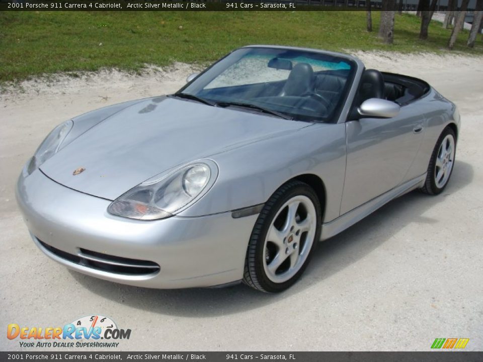 2001 Porsche 911 Carrera 4 Cabriolet Arctic Silver Metallic / Black Photo #3