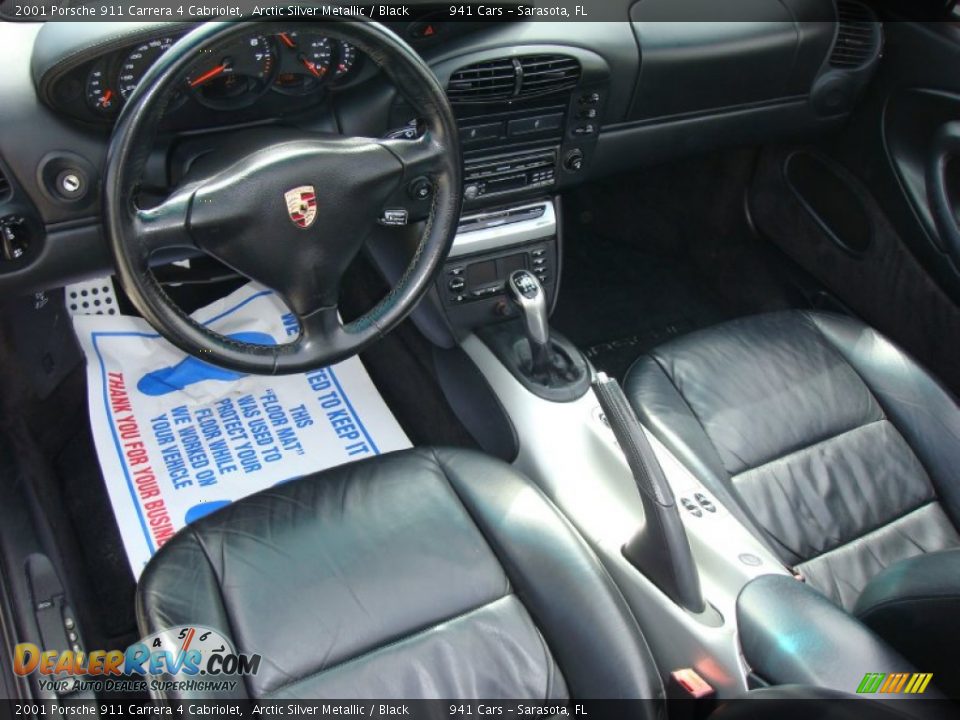 Black Interior - 2001 Porsche 911 Carrera 4 Cabriolet Photo #12