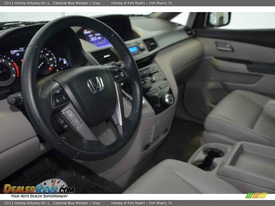 2011 Honda Odyssey EX-L Celestial Blue Metallic / Gray Photo #12