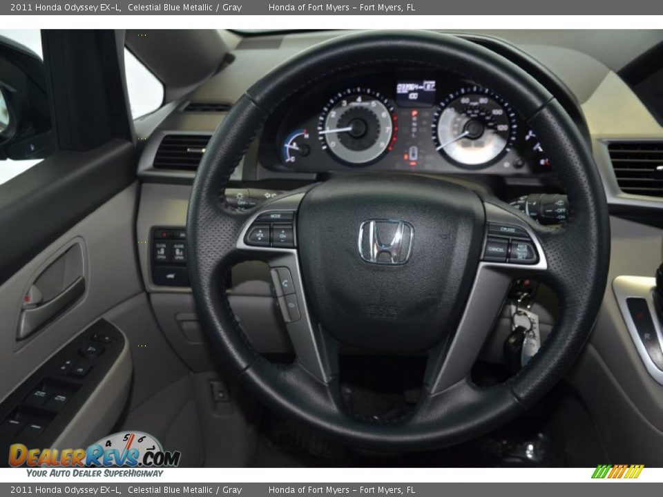 2011 Honda Odyssey EX-L Celestial Blue Metallic / Gray Photo #27