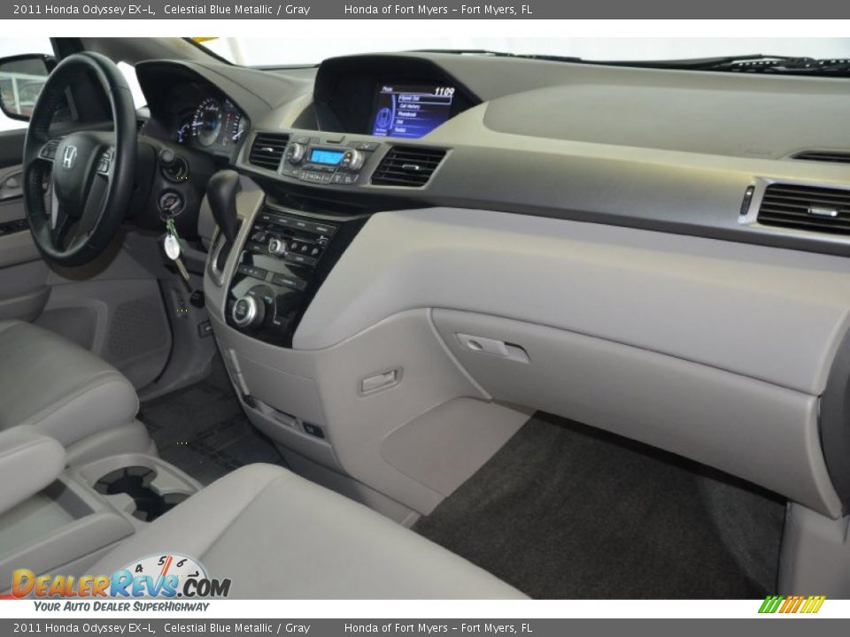 2011 Honda Odyssey EX-L Celestial Blue Metallic / Gray Photo #34
