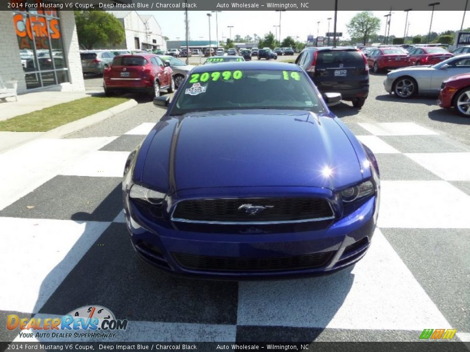 2014 Ford Mustang V6 Coupe Deep Impact Blue / Charcoal Black Photo #2