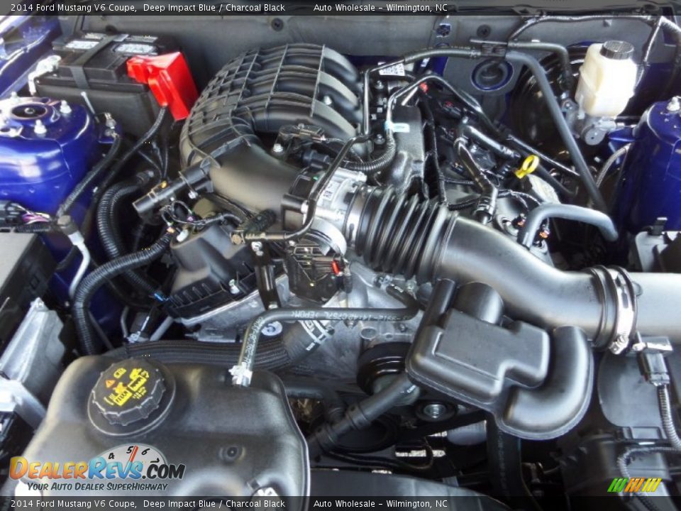 2014 Ford Mustang V6 Coupe Deep Impact Blue / Charcoal Black Photo #6