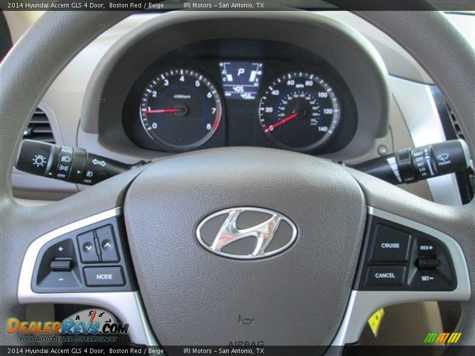 2014 Hyundai Accent GLS 4 Door Boston Red / Beige Photo #18