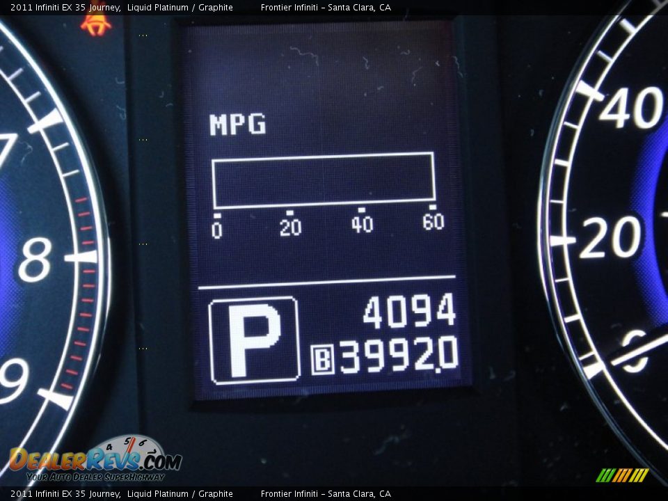 2011 Infiniti EX 35 Journey Liquid Platinum / Graphite Photo #9