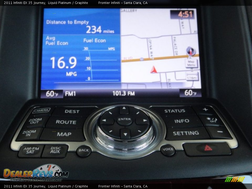 2011 Infiniti EX 35 Journey Liquid Platinum / Graphite Photo #10