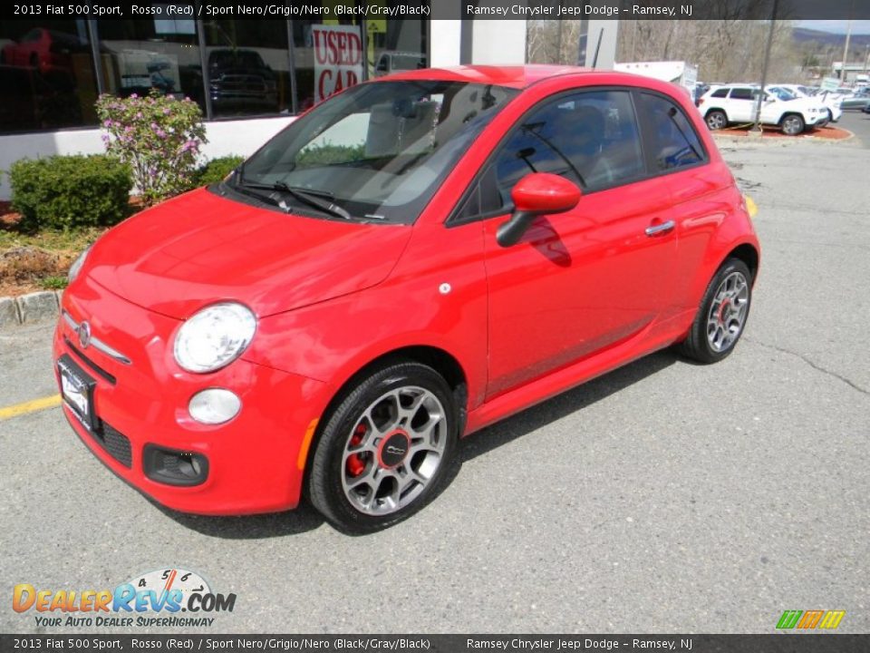 2013 Fiat 500 Sport Rosso (Red) / Sport Nero/Grigio/Nero (Black/Gray/Black) Photo #1