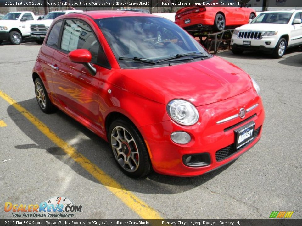 2013 Fiat 500 Sport Rosso (Red) / Sport Nero/Grigio/Nero (Black/Gray/Black) Photo #4
