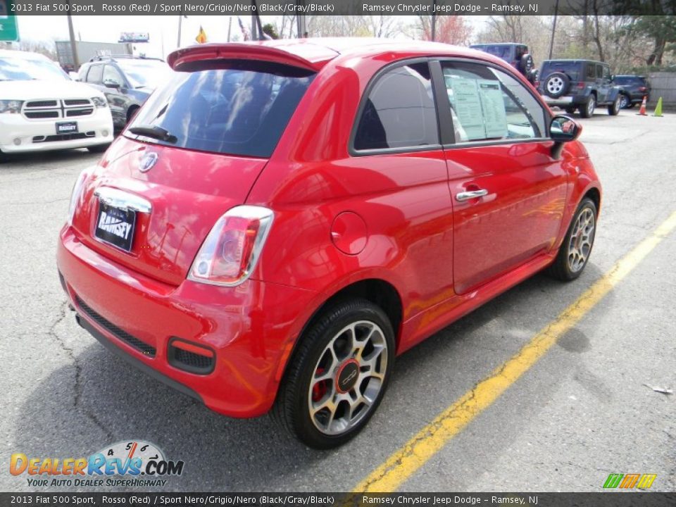 2013 Fiat 500 Sport Rosso (Red) / Sport Nero/Grigio/Nero (Black/Gray/Black) Photo #6