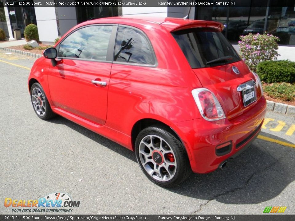 2013 Fiat 500 Sport Rosso (Red) / Sport Nero/Grigio/Nero (Black/Gray/Black) Photo #9
