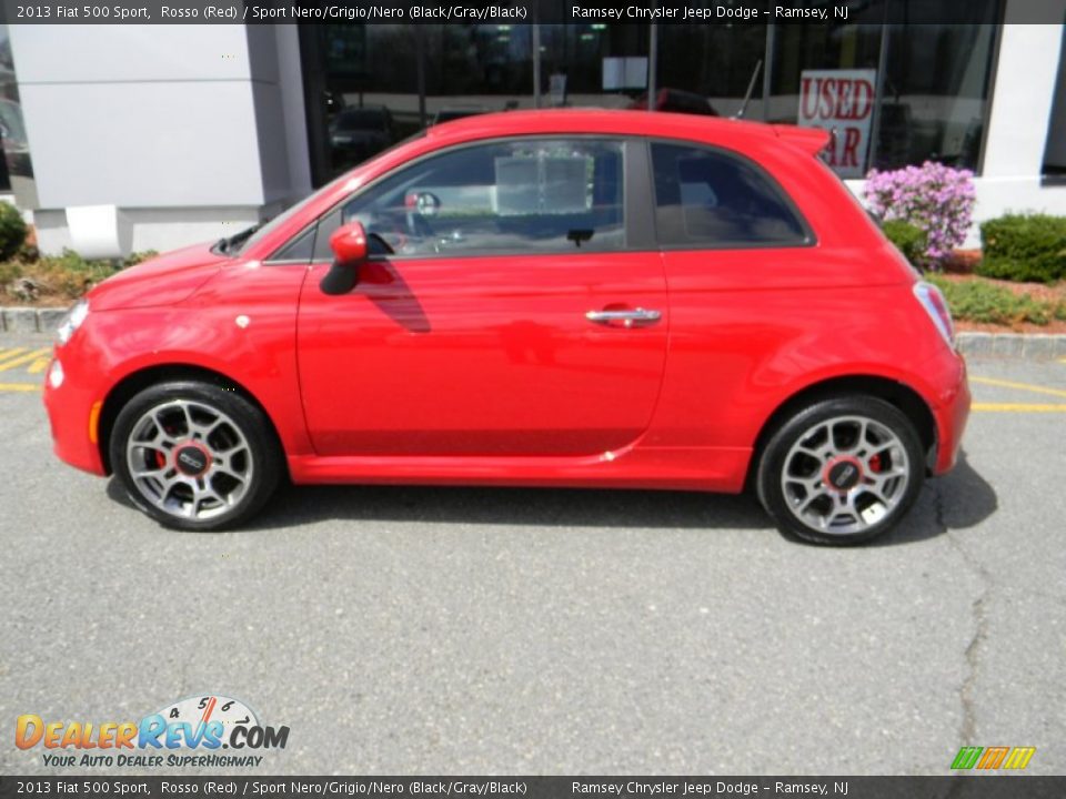2013 Fiat 500 Sport Rosso (Red) / Sport Nero/Grigio/Nero (Black/Gray/Black) Photo #10