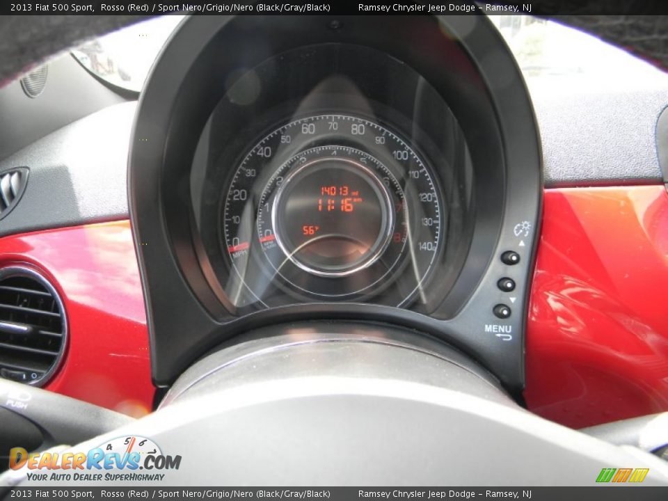 2013 Fiat 500 Sport Rosso (Red) / Sport Nero/Grigio/Nero (Black/Gray/Black) Photo #13