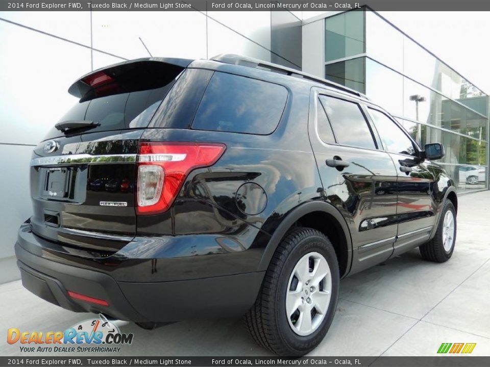 2014 Ford Explorer FWD Tuxedo Black / Medium Light Stone Photo #2