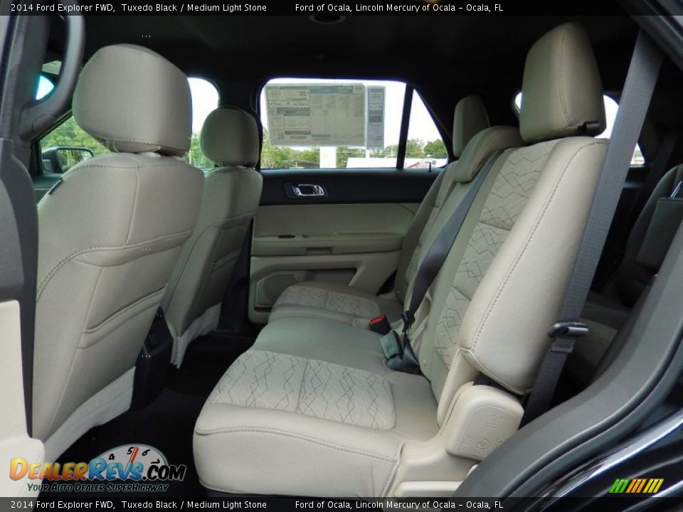 2014 Ford Explorer FWD Tuxedo Black / Medium Light Stone Photo #7