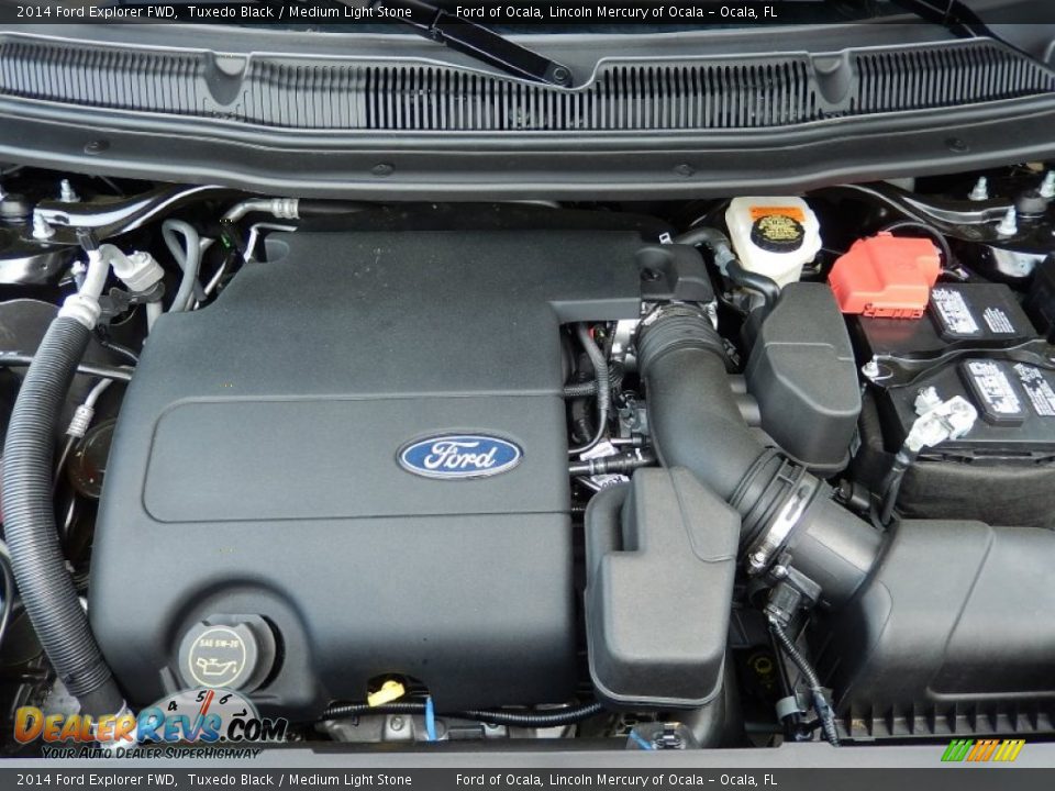 2014 Ford Explorer FWD Tuxedo Black / Medium Light Stone Photo #12