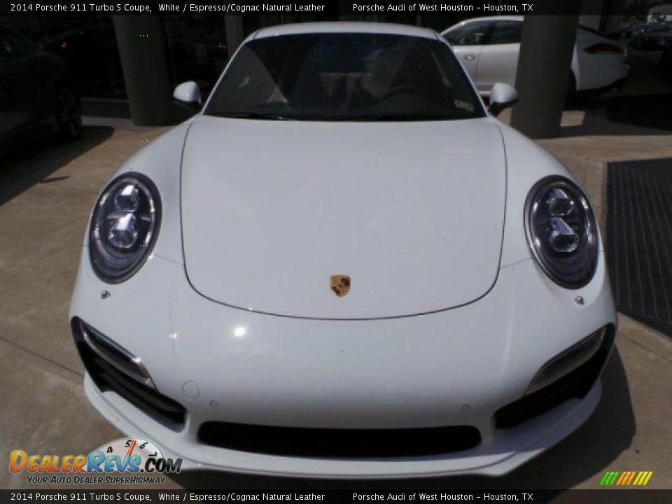 2014 Porsche 911 Turbo S Coupe White / Espresso/Cognac Natural Leather Photo #2