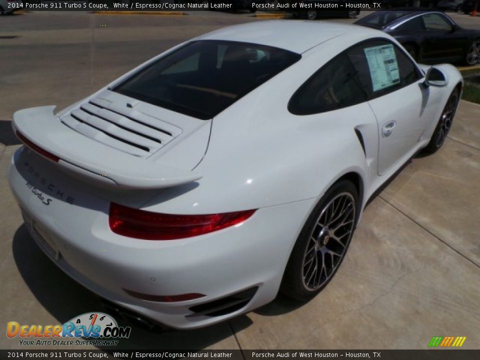 2014 Porsche 911 Turbo S Coupe White / Espresso/Cognac Natural Leather Photo #7