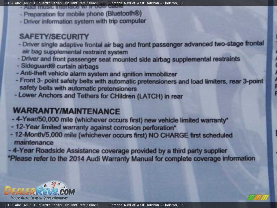 2014 Audi A4 2.0T quattro Sedan Brilliant Red / Black Photo #34