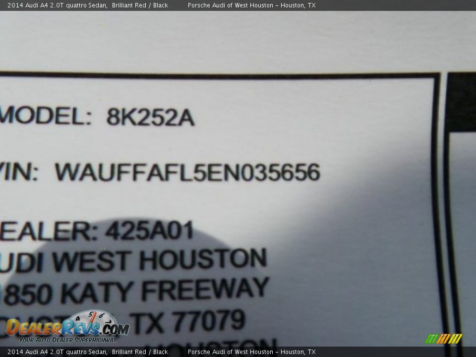2014 Audi A4 2.0T quattro Sedan Brilliant Red / Black Photo #35