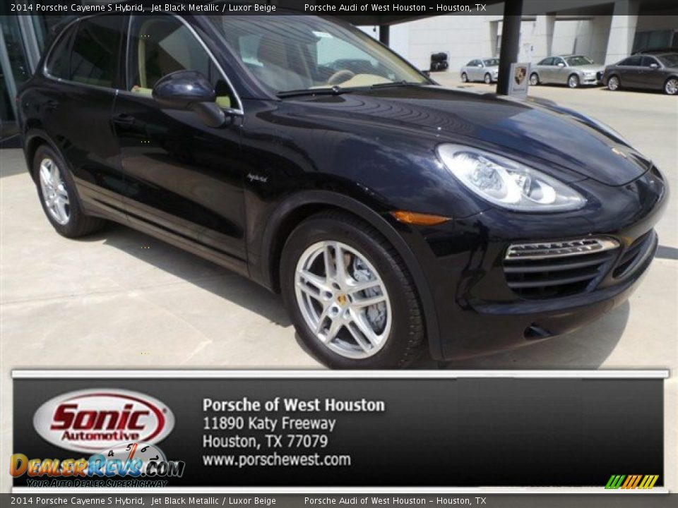 2014 Porsche Cayenne S Hybrid Jet Black Metallic / Luxor Beige Photo #1