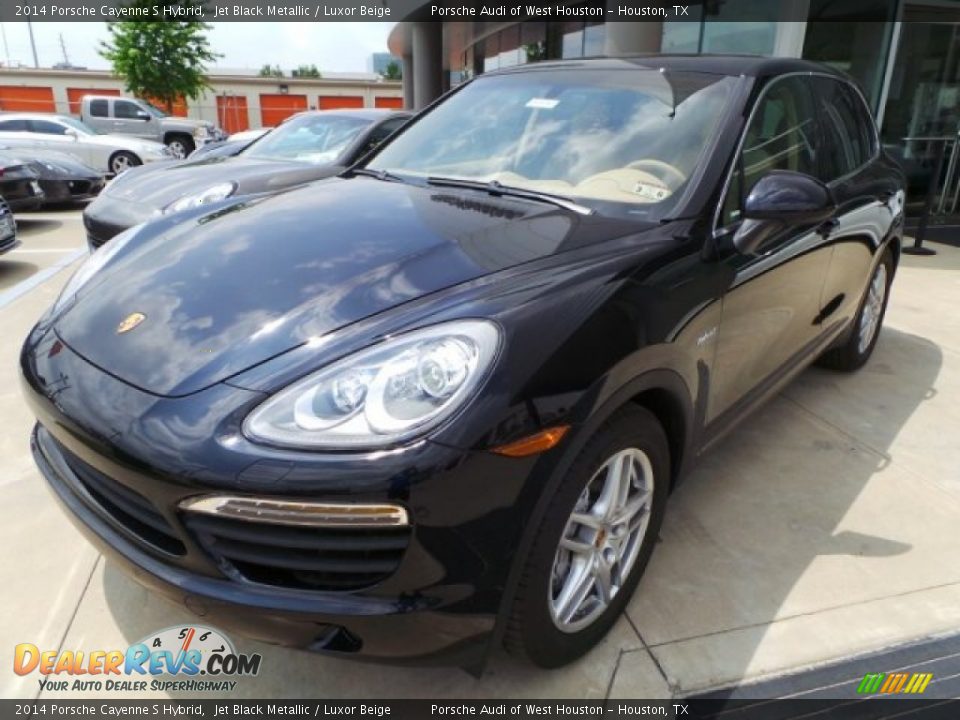 2014 Porsche Cayenne S Hybrid Jet Black Metallic / Luxor Beige Photo #4