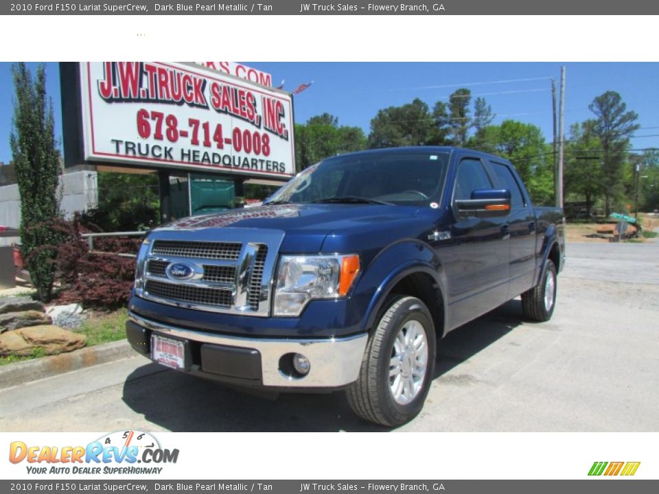 2010 Ford F150 Lariat SuperCrew Dark Blue Pearl Metallic / Tan Photo #1