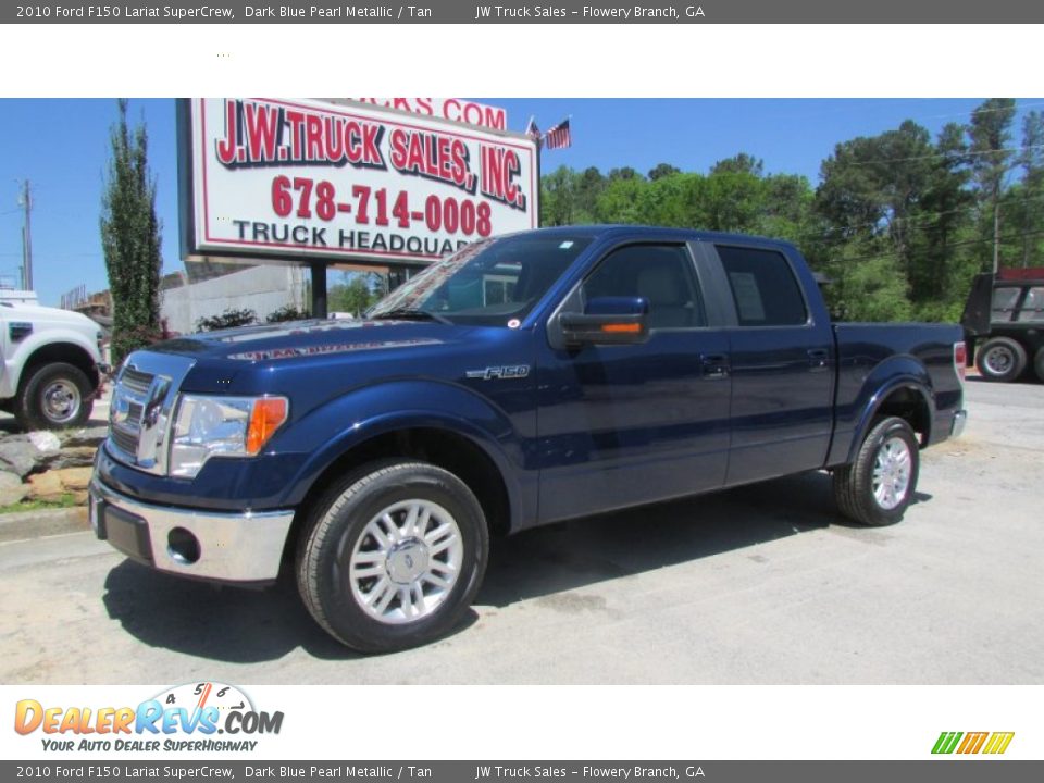 2010 Ford F150 Lariat SuperCrew Dark Blue Pearl Metallic / Tan Photo #2