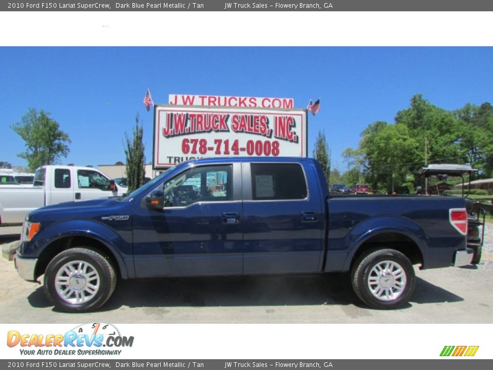 2010 Ford F150 Lariat SuperCrew Dark Blue Pearl Metallic / Tan Photo #3