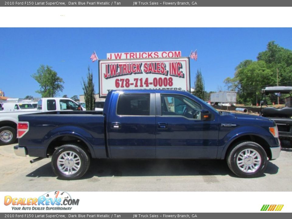 2010 Ford F150 Lariat SuperCrew Dark Blue Pearl Metallic / Tan Photo #9