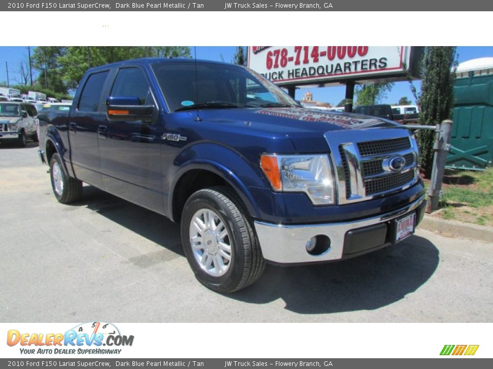 2010 Ford F150 Lariat SuperCrew Dark Blue Pearl Metallic / Tan Photo #10