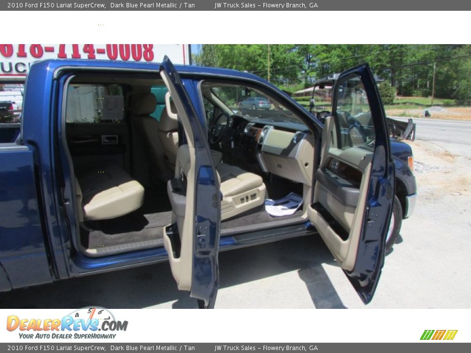 2010 Ford F150 Lariat SuperCrew Dark Blue Pearl Metallic / Tan Photo #35