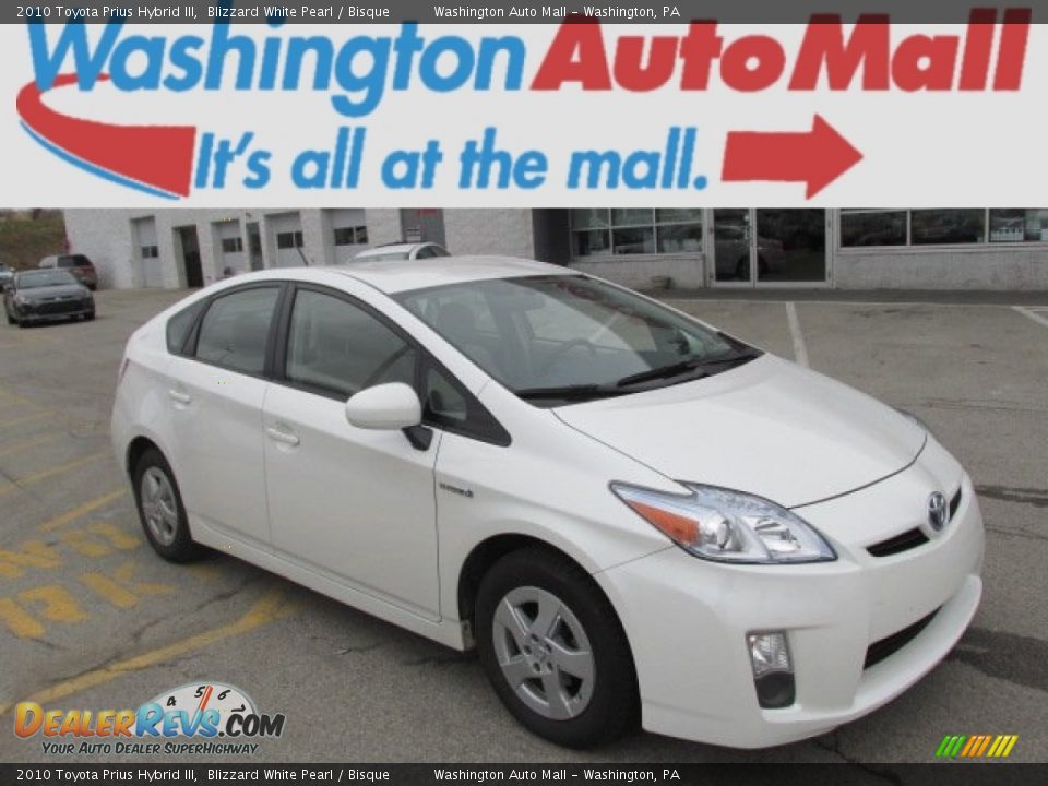 2010 Toyota Prius Hybrid III Blizzard White Pearl / Bisque Photo #1