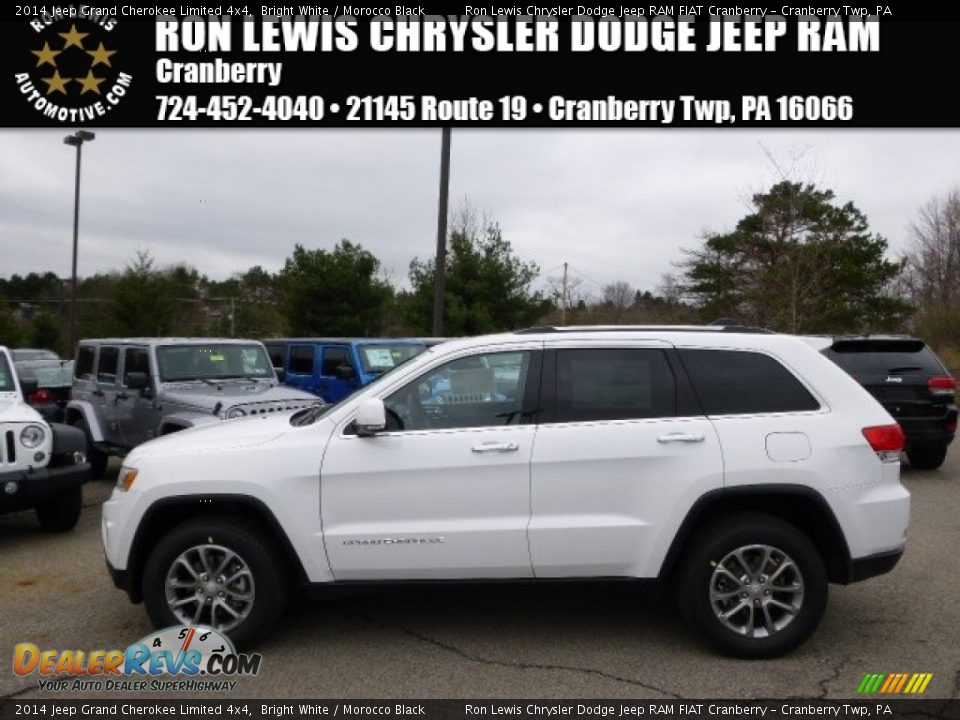 2014 Jeep Grand Cherokee Limited 4x4 Bright White / Morocco Black Photo #1