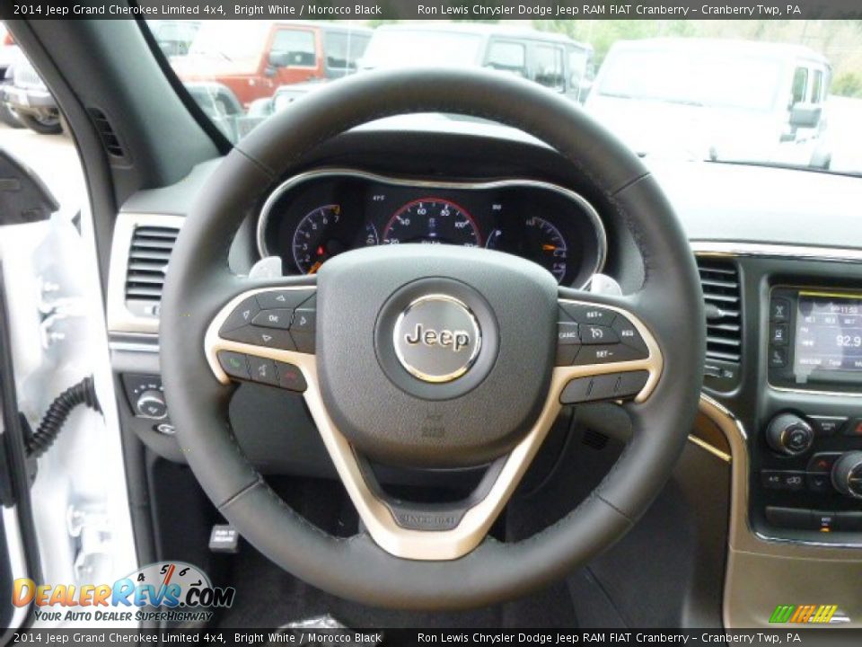 2014 Jeep Grand Cherokee Limited 4x4 Bright White / Morocco Black Photo #19
