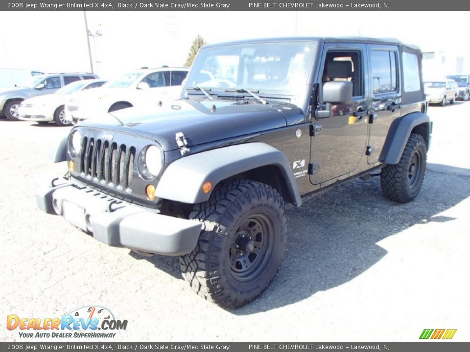 2008 Jeep Wrangler Unlimited X 4x4 Black / Dark Slate Gray/Med Slate Gray Photo #1