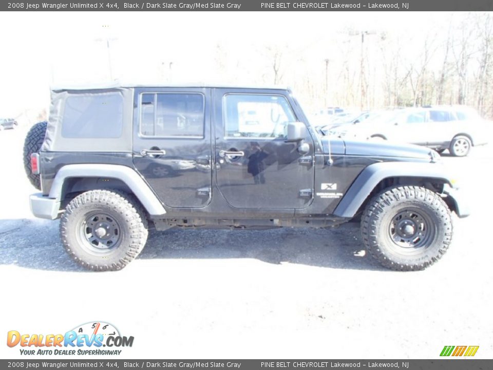 2008 Jeep Wrangler Unlimited X 4x4 Black / Dark Slate Gray/Med Slate Gray Photo #4