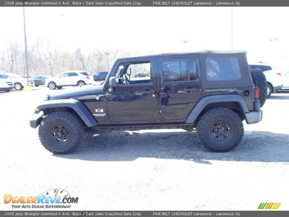 2008 Jeep Wrangler Unlimited X 4x4 Black / Dark Slate Gray/Med Slate Gray Photo #6