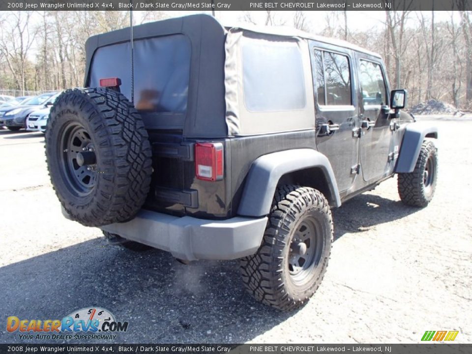 2008 Jeep Wrangler Unlimited X 4x4 Black / Dark Slate Gray/Med Slate Gray Photo #7