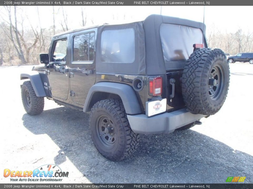 2008 Jeep Wrangler Unlimited X 4x4 Black / Dark Slate Gray/Med Slate Gray Photo #9