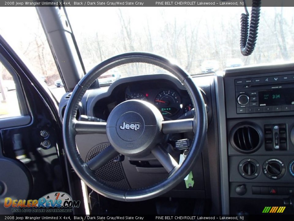 2008 Jeep Wrangler Unlimited X 4x4 Black / Dark Slate Gray/Med Slate Gray Photo #15